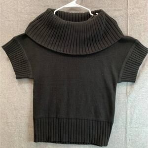 Kenneth Cole New York Sweater Womens Extra Small Short Sleeve Black Knitted